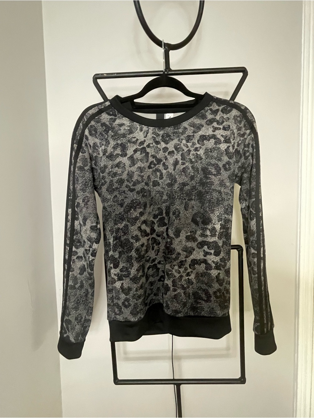 adidas Black and White Patterned Top with Logo Tags